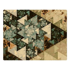 Triangle Geometry Colorful Fractal Pattern Premium Plush Fleece Blanket (large) by Cemarart