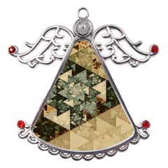 Triangle Geometry Colorful Fractal Pattern Metal Angel With Crystal Ornament