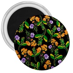 Flowers Pattern Art Floral Texture 3  Magnets by Cemarart