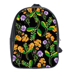 Flowers Pattern Art Floral Texture School Bag (xl) by Cemarart