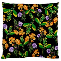 Flowers Pattern Art Floral Texture Large Premium Plush Fleece Cushion Case (two Sides)