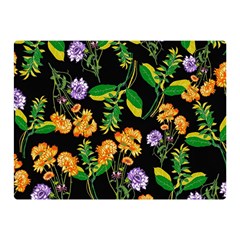 Flowers Pattern Art Floral Texture Two Sides Premium Plush Fleece Blanket (mini) by Cemarart