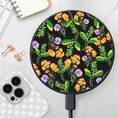 Flowers Pattern Art Floral Texture Wireless Fast Charger(black) by Cemarart