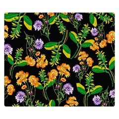 Flowers Pattern Art Floral Texture Premium Plush Fleece Blanket (small) by Cemarart