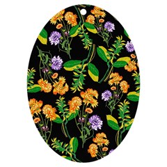 Flowers Pattern Art Floral Texture Uv Print Acrylic Ornament Oval by Cemarart