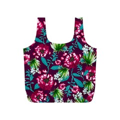 Flowers Pattern Art Texture Floral Full Print Recycle Bag (s) by Cemarart