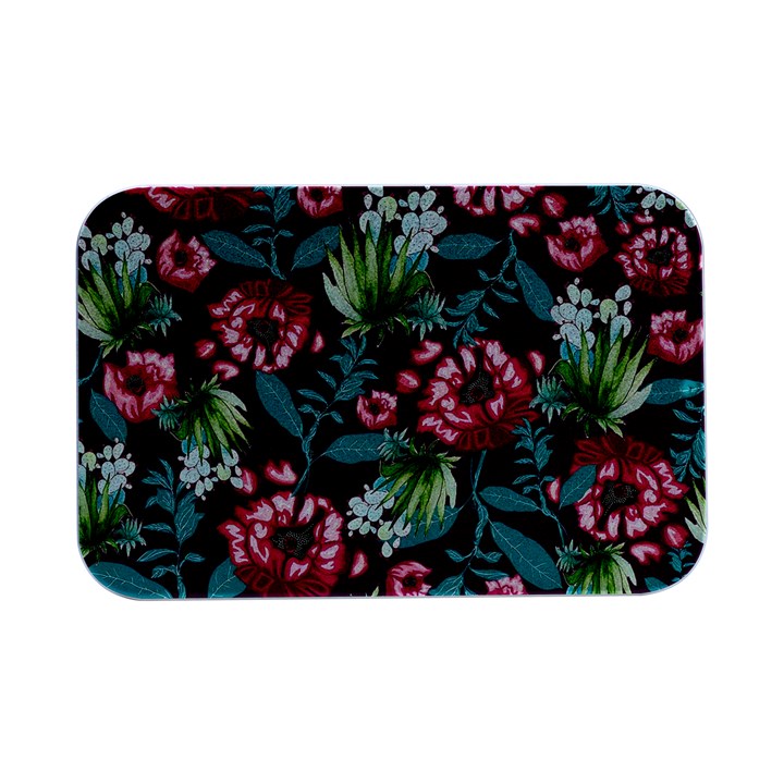 Flowers Pattern Art Texture Floral Open Lid Metal Box (Silver)  