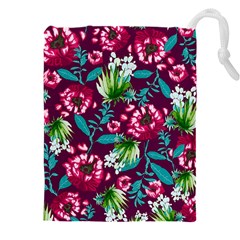 Flowers Pattern Art Texture Floral Drawstring Pouch (5xl) by Cemarart