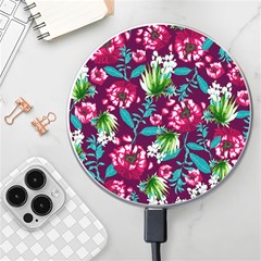 Flowers Pattern Art Texture Floral Wireless Fast Charger(white) by Cemarart