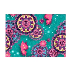 Floral Pattern Abstract Colorful Flow Oriental Spring Summer Sticker A4 (10 Pack) by Cemarart