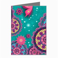 Floral Pattern Abstract Colorful Flow Oriental Spring Summer Greeting Card by Cemarart