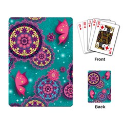 Floral Pattern Abstract Colorful Flow Oriental Spring Summer Playing Cards Single Design (rectangle) by Cemarart