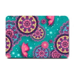 Floral Pattern Abstract Colorful Flow Oriental Spring Summer Small Doormat by Cemarart