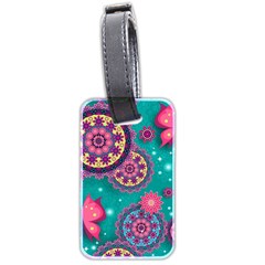 Floral Pattern Abstract Colorful Flow Oriental Spring Summer Luggage Tag (two Sides) by Cemarart