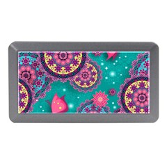 Floral Pattern Abstract Colorful Flow Oriental Spring Summer Memory Card Reader (mini) by Cemarart