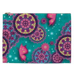 Floral Pattern Abstract Colorful Flow Oriental Spring Summer Cosmetic Bag (xxl) by Cemarart