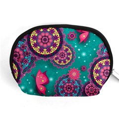 Floral Pattern Abstract Colorful Flow Oriental Spring Summer Accessory Pouch (medium) by Cemarart