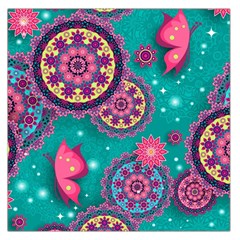 Floral Pattern Abstract Colorful Flow Oriental Spring Summer Square Satin Scarf (36  X 36 ) by Cemarart