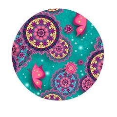 Floral Pattern Abstract Colorful Flow Oriental Spring Summer Mini Round Pill Box by Cemarart