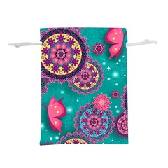 Floral Pattern Abstract Colorful Flow Oriental Spring Summer Lightweight Drawstring Pouch (l) by Cemarart