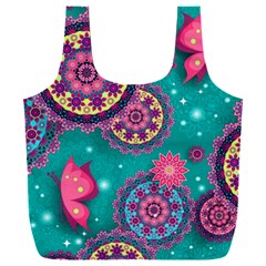 Floral Pattern Abstract Colorful Flow Oriental Spring Summer Full Print Recycle Bag (xxxl) by Cemarart