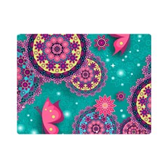 Floral Pattern Abstract Colorful Flow Oriental Spring Summer Premium Plush Fleece Blanket (mini) by Cemarart