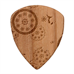 Floral Pattern Abstract Colorful Flow Oriental Spring Summer Guitar Shape Wood Guitar Pick Holder Case And Picks Set Pick