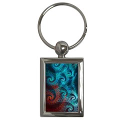 Fractal Art Spiral Ornaments Pattern Key Chain (rectangle) by Cemarart