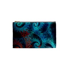 Fractal Art Spiral Ornaments Pattern Cosmetic Bag (small) by Cemarart