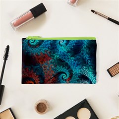 Fractal Art Spiral Ornaments Pattern Cosmetic Bag (xs) by Cemarart