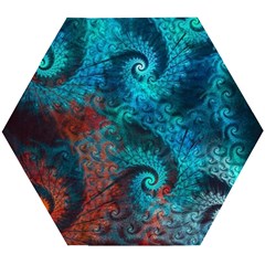 Fractal Art Spiral Ornaments Pattern Wooden Puzzle Hexagon by Cemarart