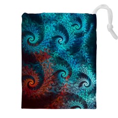 Fractal Art Spiral Ornaments Pattern Drawstring Pouch (4xl) by Cemarart