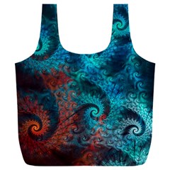 Fractal Art Spiral Ornaments Pattern Full Print Recycle Bag (xxl) by Cemarart