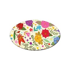 Colorful Flowers Pattern Sticker (Oval)