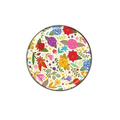 Colorful Flowers Pattern Hat Clip Ball Marker (4 pack)