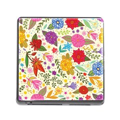 Colorful Flowers Pattern Memory Card Reader (Square 5 Slot)