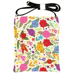 Colorful Flowers Pattern Shoulder Sling Bag