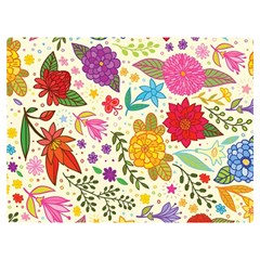 Colorful Flowers Pattern Premium Plush Fleece Blanket (Extra Small)