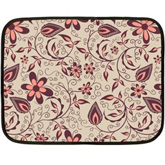 Violet Floral Pattern Flowers Vintage Flora Patterns Two Sides Fleece Blanket (mini) by Cemarart