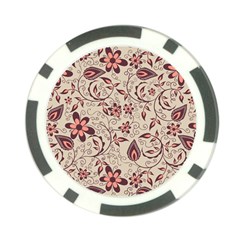 Violet Floral Pattern Flowers Vintage Flora Patterns Poker Chip Card Guard (10 Pack) by Cemarart