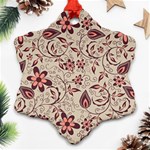 Violet Floral Pattern Flowers Vintage Flora Patterns Snowflake Ornament (Two Sides) Front