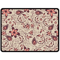 Violet Floral Pattern Flowers Vintage Flora Patterns Two Sides Fleece Blanket (large) by Cemarart