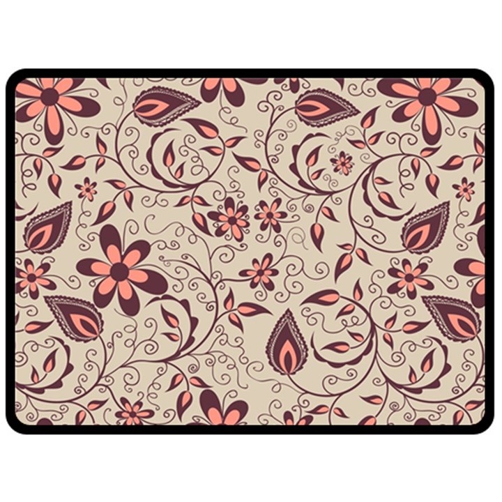 Violet Floral Pattern Flowers Vintage Flora Patterns Two Sides Fleece Blanket (Large)