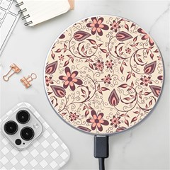 Violet Floral Pattern Flowers Vintage Flora Patterns Wireless Fast Charger(white) by Cemarart