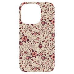 Violet Floral Pattern Flowers Vintage Flora Patterns Iphone 14 Pro Black Uv Print Case by Cemarart