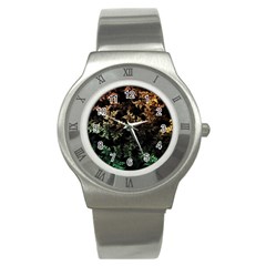 Fractal Patterns Gradient Colorful Stainless Steel Watch by Cemarart