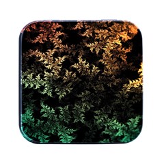 Fractal Patterns Gradient Colorful Square Metal Box (black) by Cemarart