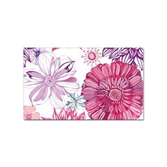 Violet Floral Pattern Sticker (rectangular) by Cemarart