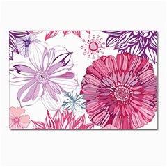 Violet Floral Pattern Postcards 5  X 7  (pkg Of 10) by Cemarart