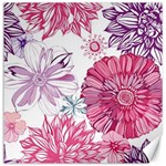 Violet Floral Pattern Canvas 12  x 12  11.4 x11.56  Canvas - 1